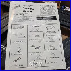 Vintage Racing Stock Car Thunder HO Scale NASCAR Slot Car Set 45ft Track UNUSED
