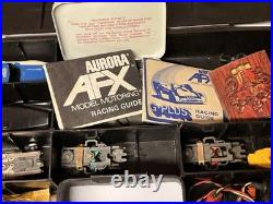 Vintage SLOT CAR LOT AFX 52 Track Pieces Cars Chassis Aurora Tyco HO 1970s