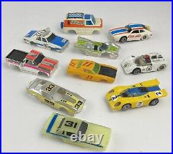 Vintage Slot Car Lot Tyco Aurora Cars Spare Parts Chassis Track Boxes NOT TESTED