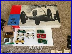 Vintage Strombecker Slot Car Indianapolis Road Racing With 8 Cars, Track, &Extras