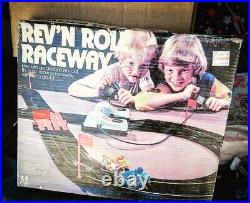 Vintage TOMY REV' N ROLL Raceway Motorcycle SLOT RACE TRACK Sealed 1980 (AmTy)