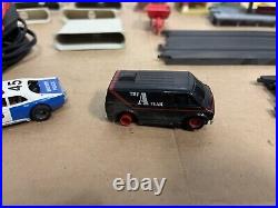 Vintage TYCO A-Team Slot Car Action Race Track Set PARTS with Van AND MP Car