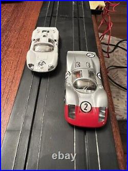 Vintage TYCO Custom Racing Slot Car With Cars Track Complete Pro Porsche