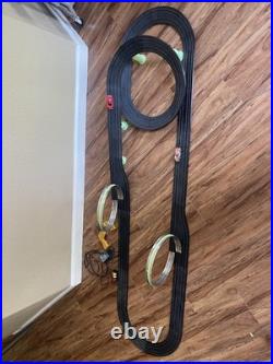 Vintage TYCO Super Duper Double Looper With Night Glow Slot Car Track (2) Cars