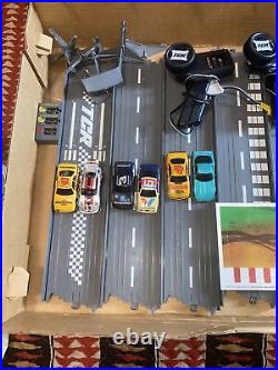 Vintage TYCO TCR HO High Banked Speedway Track Set #6321 with 6 Cars & EXTRA TRACK