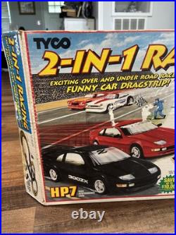 Vintage Tyco 2-in-1 Racing Slot Car Race Track Set NEW Bonus Drag Strip 4 Cars