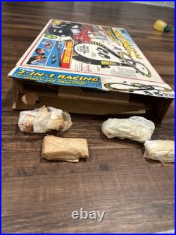 Vintage Tyco 2-in-1 Racing Slot Car Race Track Set NEW Bonus Drag Strip 4 Cars