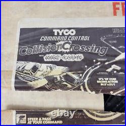 Vintage Tyco Command Control Collision Crossing Nite Glow Slot Race Car Track