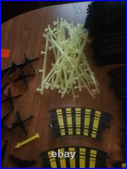 Vintage Tyco Ho Scale Slotcar Track And Accessories, Glow In Dark Guardrails