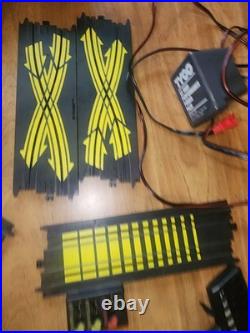 Vintage Tyco Ho Scale Slotcar Track And Accessories, Glow In Dark Guardrails