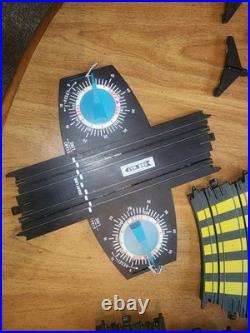 Vintage Tyco Ho Scale Slotcar Track And Accessories, Glow In Dark Guardrails