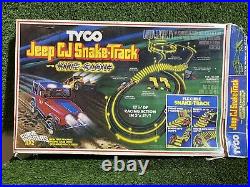 Vintage Tyco Jeep CJ Snake Track Note Glow Slot Cars Parts Only Not Tested 4x4