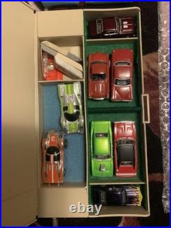 Vintage Tyco Nite Glow Empire 1000 Electric Racing Track And 8 Working Slot Cars