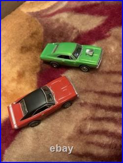 Vintage Tyco Nite Glow Empire 1000 Electric Racing Track And 8 Working Slot Cars