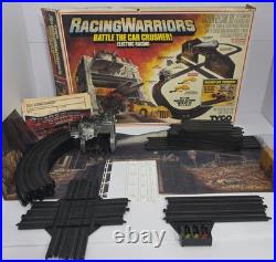 Vintage Tyco Racing Warriors Battle Of The Car Crusher Slot Car Race Track! READ