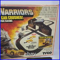 Vintage Tyco Racing Warriors Battle Of The Car Crusher Slot Car Race Track! READ