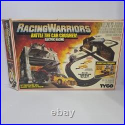 Vintage Tyco Racing Warriors Battle Of The Car Crusher Slot Car Race Track! READ
