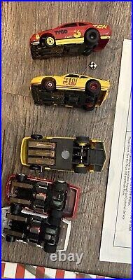 Vintage Tyco TCR High Banked Speedway Slot Car Set With Extra Cars