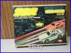 Vintage ideal TCR slotless track Lighted blazers race way see SEALED LOOK