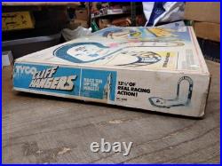 Vtg TYCO Cliff Hangers No 6208 HO Slot Car Race Set Cars Track Controllers withBox