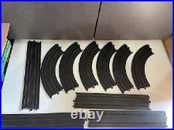 Vtg Tyco Slot Car Track Lot Black Straight High Banked Curved Race controller