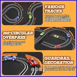 Wupuaait Slot Car Race Track Sets with 4 High-Speed Slot Cars, Battery or Ele