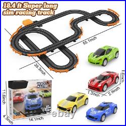 Wupuaait Slot Car Race Track Sets with 4 High-Speed Slot Cars, Battery or Ele